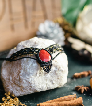 Collier Ras le cou - Jaspe rouge